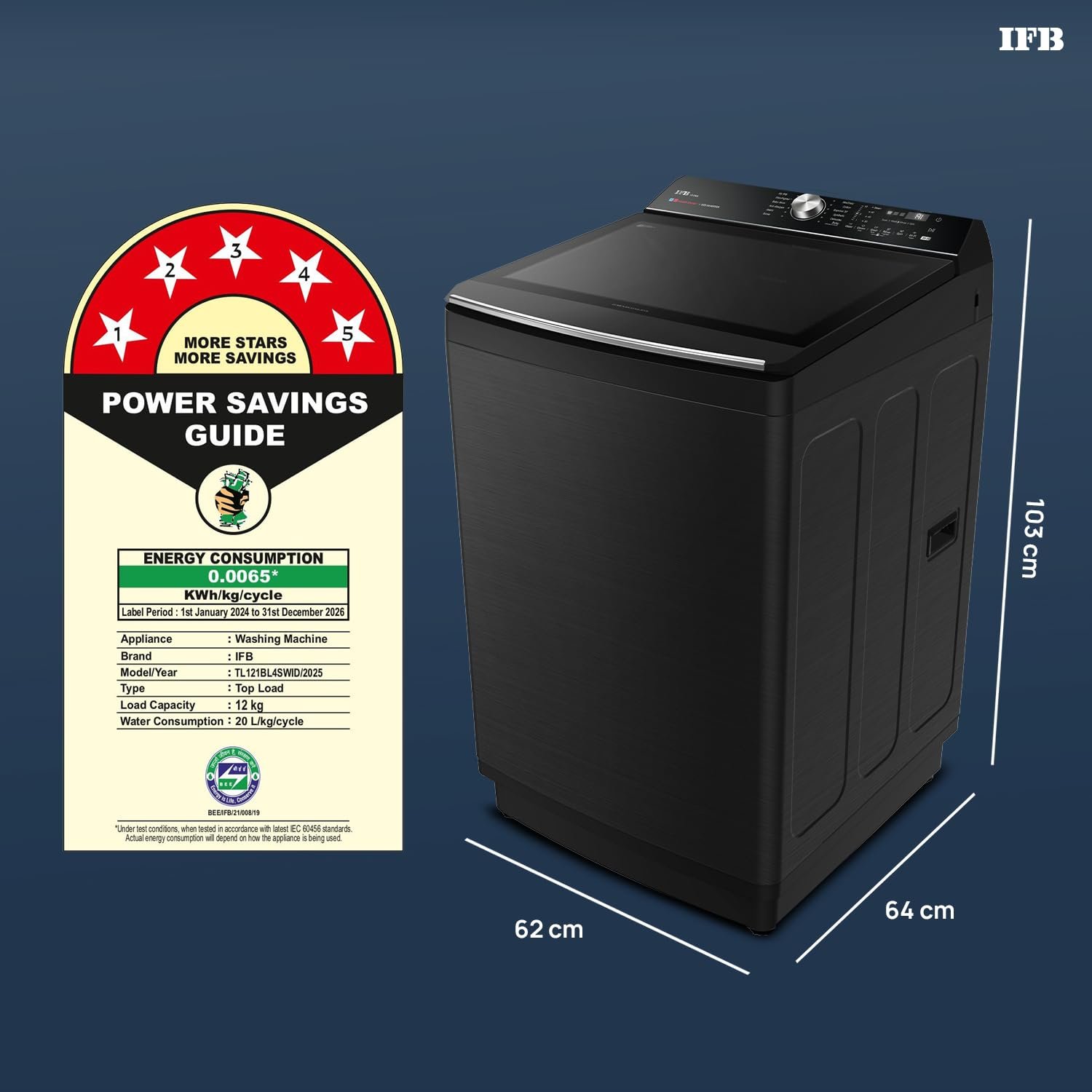 IFB 12kg Top Load Washing Machine (TL121BL4SWID) view 3