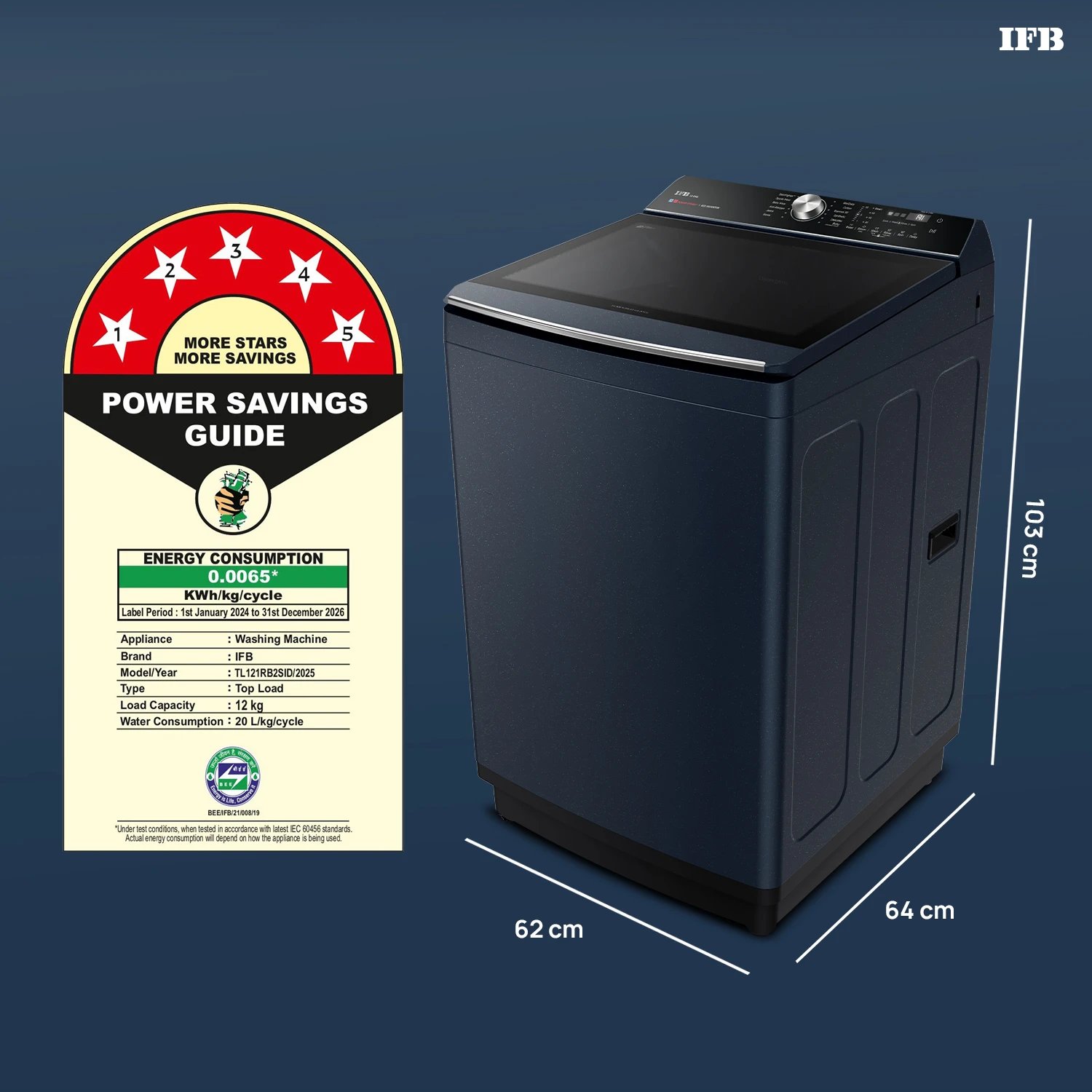 IFB 12kg Top Load Washing Machine (TL-121RB2SID) view 3