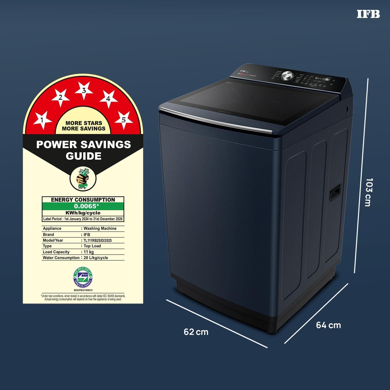 IFB 11kg Top Load Washing Machine (TL111RB2SID) view 3