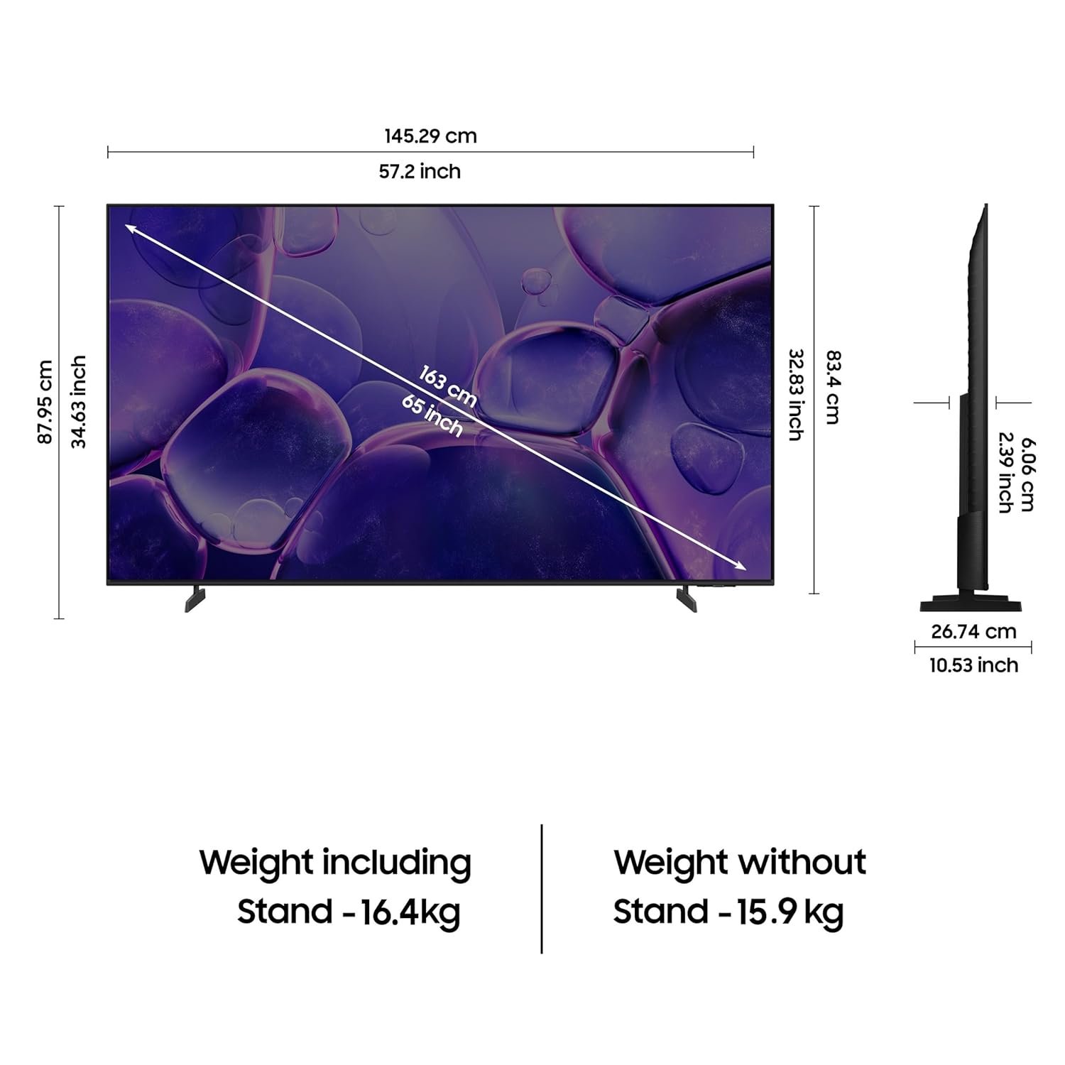 Samsung 65 inch 4K UHD LED TV (65U8100FU) view 5