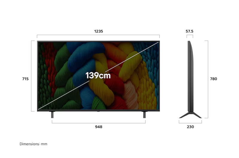 LG 55 inch 4K UHD NanoCell LED TV (55NANO83A6A) view 3