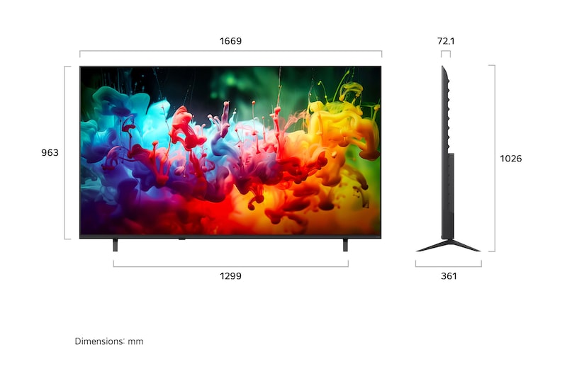 LG 75 inch 4K UHD QNED Mini LED TV (75QNED70BLA) view 6