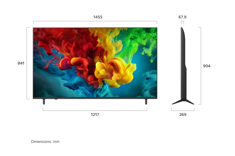 LG 65 inch 4K UHD QNED TV (65QNED82BXA) view 4
