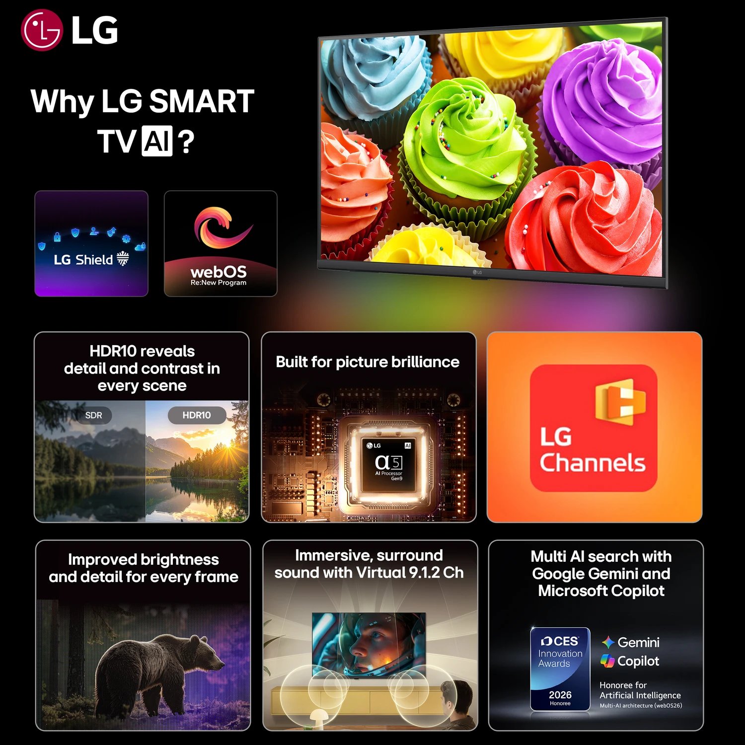 LG 32 inch HD Ready Smart HD TV (32LB651BPLA) view 3