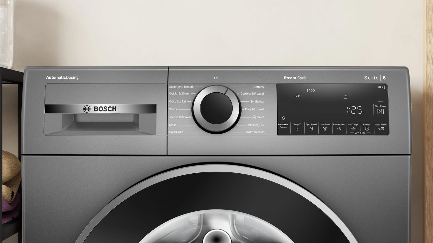 Bosch 10 kg Front Load - Cast Iron Grey (WGA254IRIN) view 2