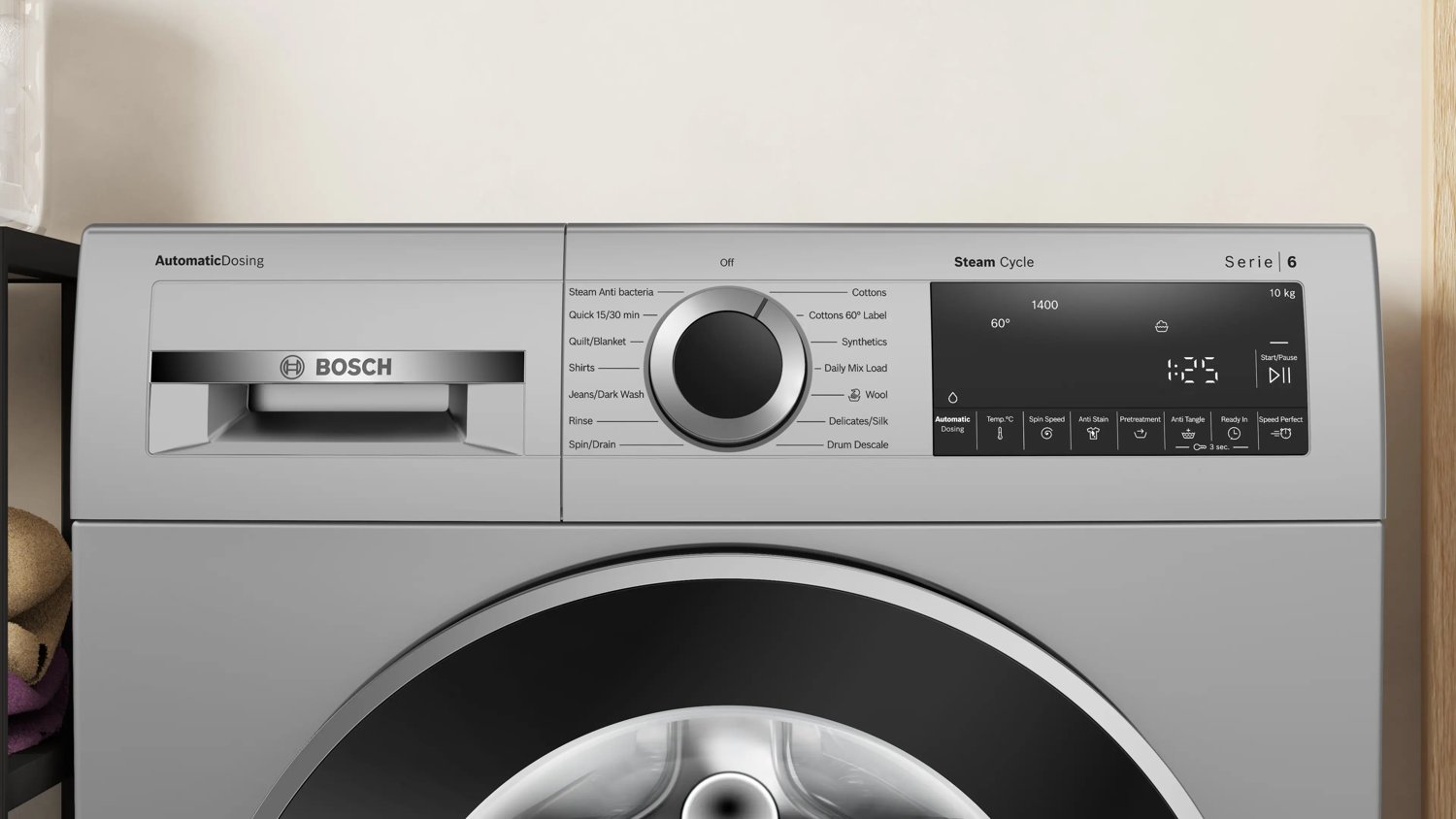 Bosch 10 kg Front Load - Silver / Inox (WGA254ISIN) view 2