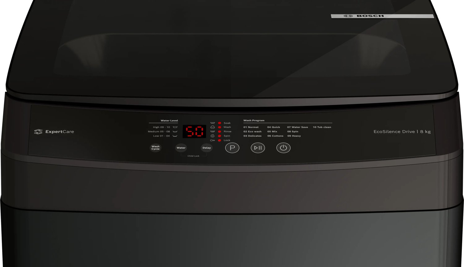 Bosch 8 kg Top Load - Black (WOE80AG0IN) view 2
