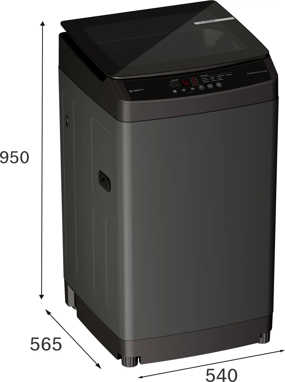 Bosch 8 kg Top Load - Black (WOE80AG0IN) view 5