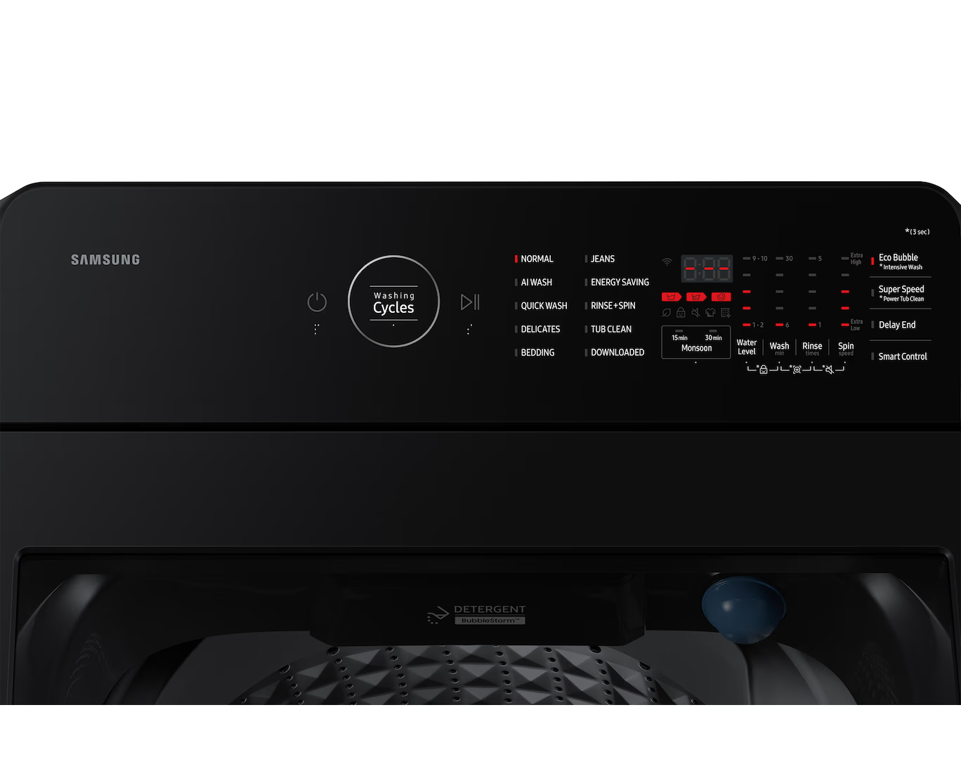 Samsung 10 kg Top Load - Black Caviar (WA80F10S2BTL) view 3