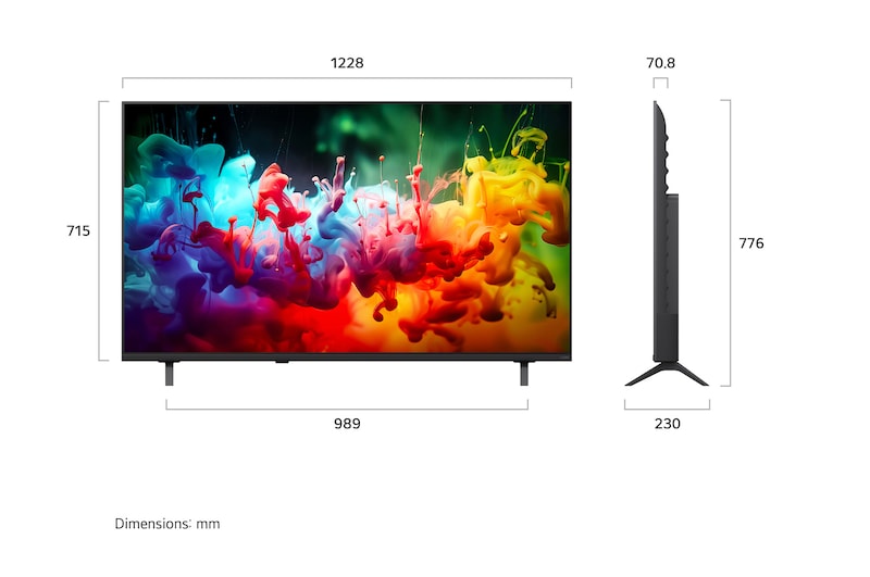 LG 55 inch 4K UHD Mini LED TV (55QNED70BLA) view 3