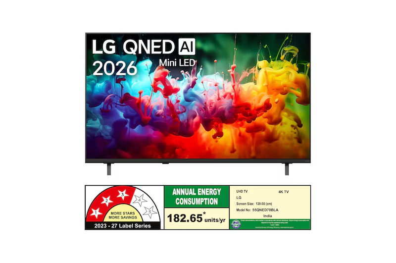 LG 55 inch 4K UHD Mini LED TV (55QNED70BLA) view 2