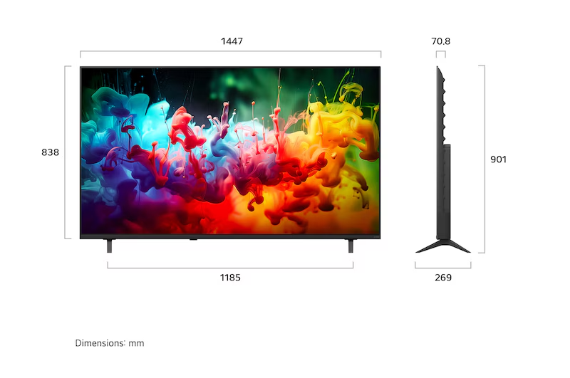 LG 65 inch 4K UHD Mini LED TV (65QNED70BLA) view 3