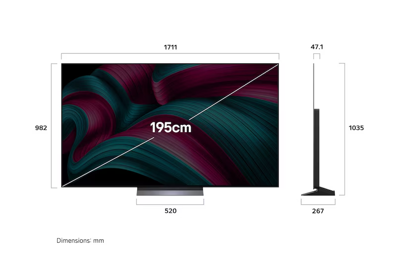 LG 77 inch 4K UHD OLED TV (OLED77C56LA) view 3