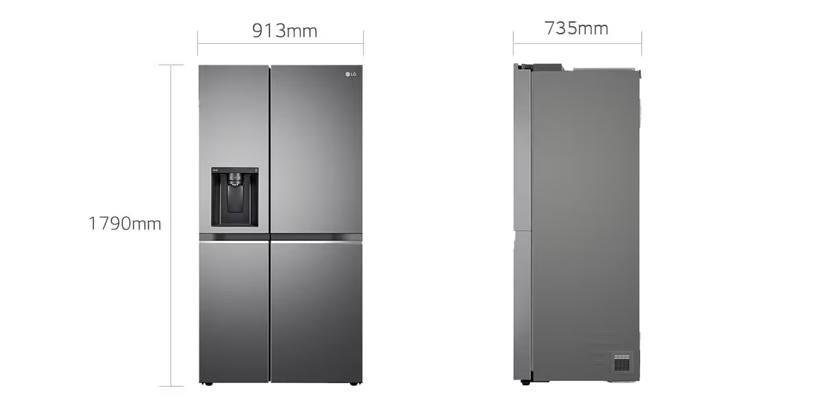 LG 630L Side by Side Refrigerator (GL-L257CPZ3) view 4