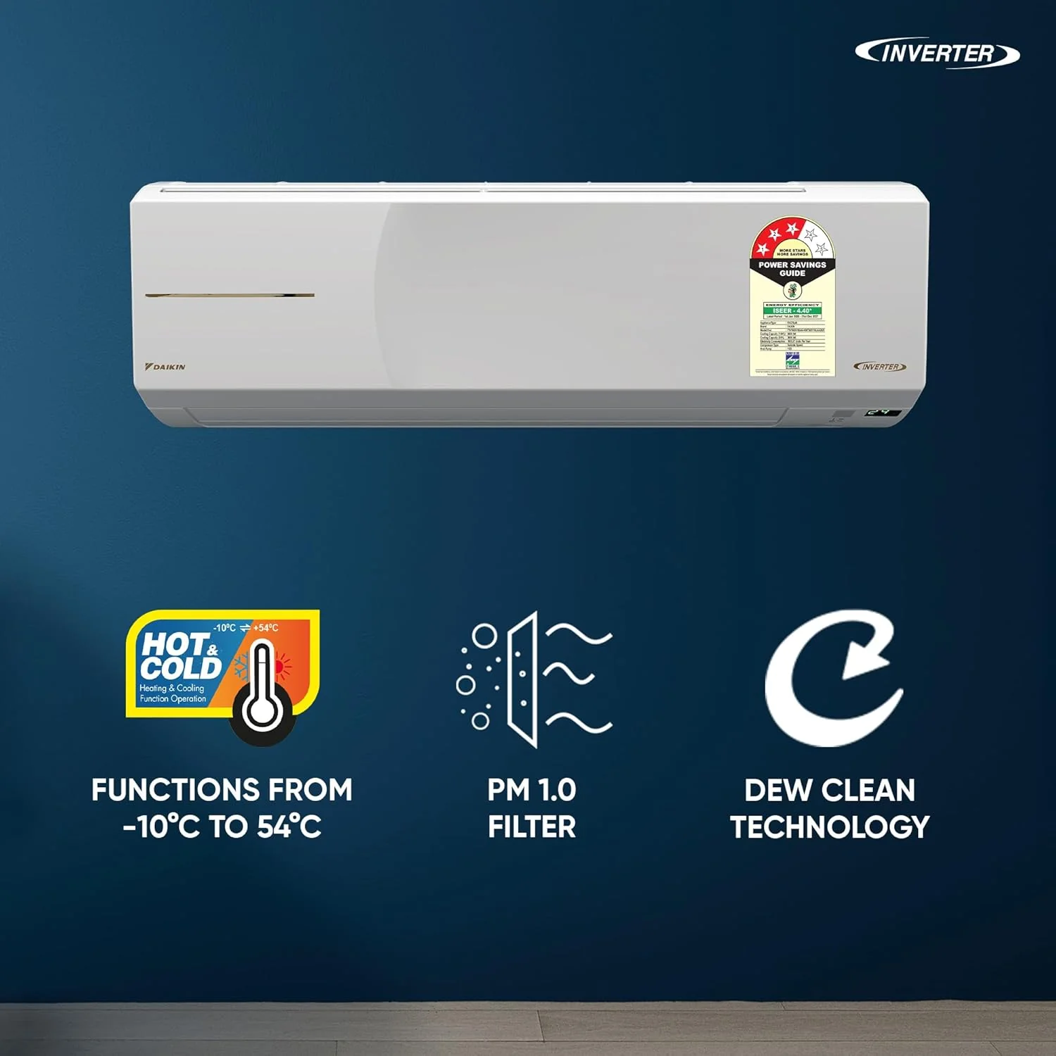 Daikin 1.8 Ton 3 Star Hot & Cold Inverter Split AC (FTHT60XV) view 2