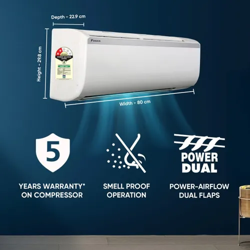 Daikin 0.9 Ton 2 Star Fixed Speed Split AC (FTQ30XV) view 3