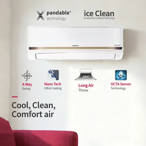 Hitachi 1 Ton 3 Star Inverter Split AC 2026 (RAS.G312PCDISS) view 2