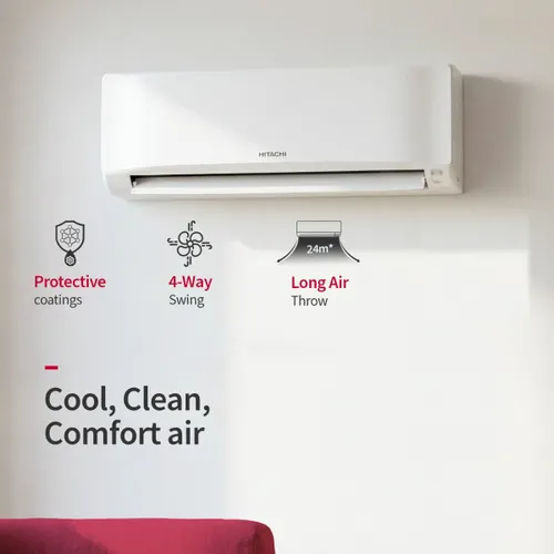 Hitachi 1 Ton 3 Star Fixed Speed Split AC (RAS.B312PCAIBA1) view 2
