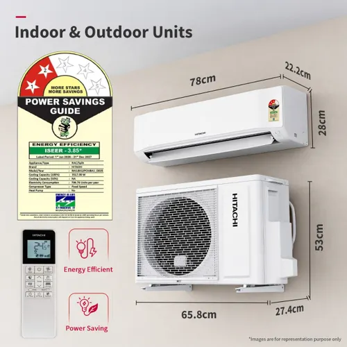 Hitachi 1 Ton 3 Star Fixed Speed Split AC (RAS.B312PCAIBA1) view 3