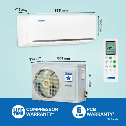 Blue Star 1 Ton 3 Star Inverter Split AC Convertible (IA312VXU) view 3