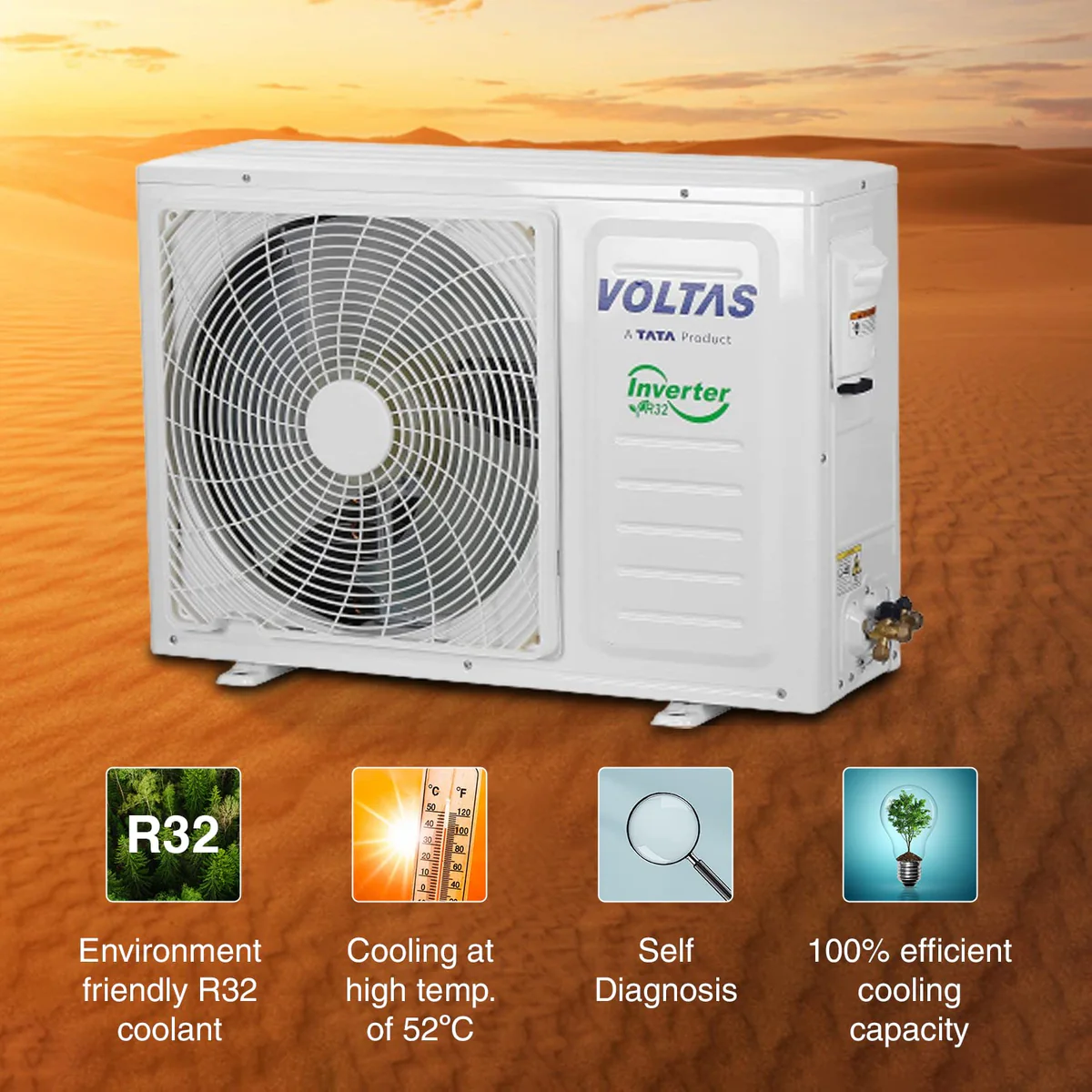 Voltas 1.5 Ton 5 Star Inverter Split AC (185Inv Vectra Emerald) view 3