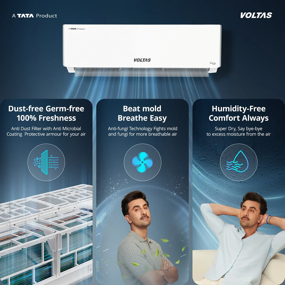 Voltas 2 Ton 5 Star Inverter Split AC (245INV Vectra Plush) view 3