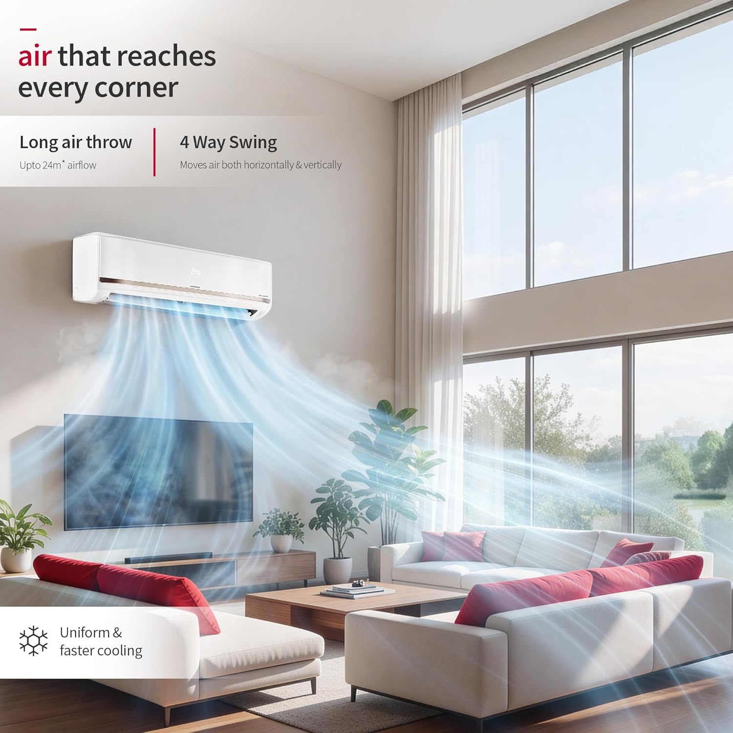 Hitachi 1.5 Ton 3 Star Inverter Hot & Cold Split AC (RAS.G318PHDIST) view 5