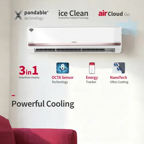 Hitachi 1.5 Ton 3 Star Heavy Duty Inverter Split AC - 2026 (RAS.Y319PCDISL) view 3