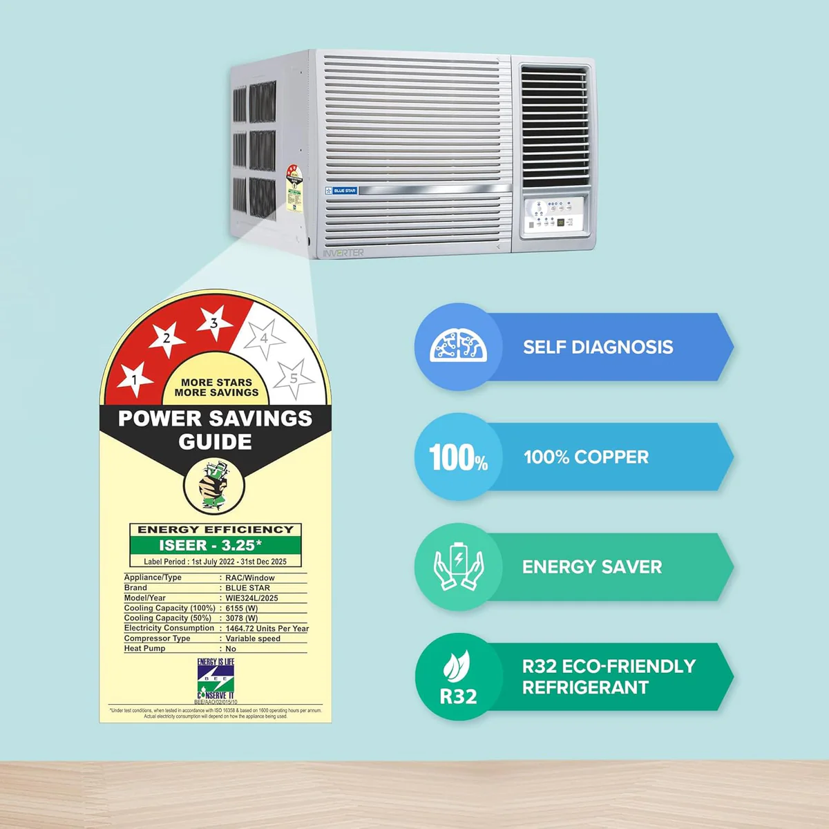 Blue Star 2 Ton 3 Star Window AC (WIE324L) view 2