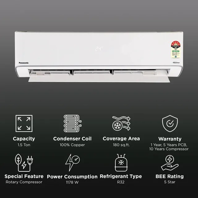 Panasonic EU 8 in 1 Convertible 1.5 Ton 5 Star Inverter Split Smart AC with Voice Assistant (2026 Model) (EU18CKY5XFM) view 4