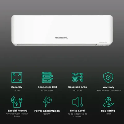 O General 2 Ton 3 Star Inverter Split AC (ASGG24CPWA-B) view 3