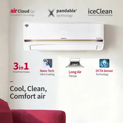 Hitachi 1.5 Ton 3 Star Wifi Inverter Split AC (RAS.D318PCD3SM) view 4