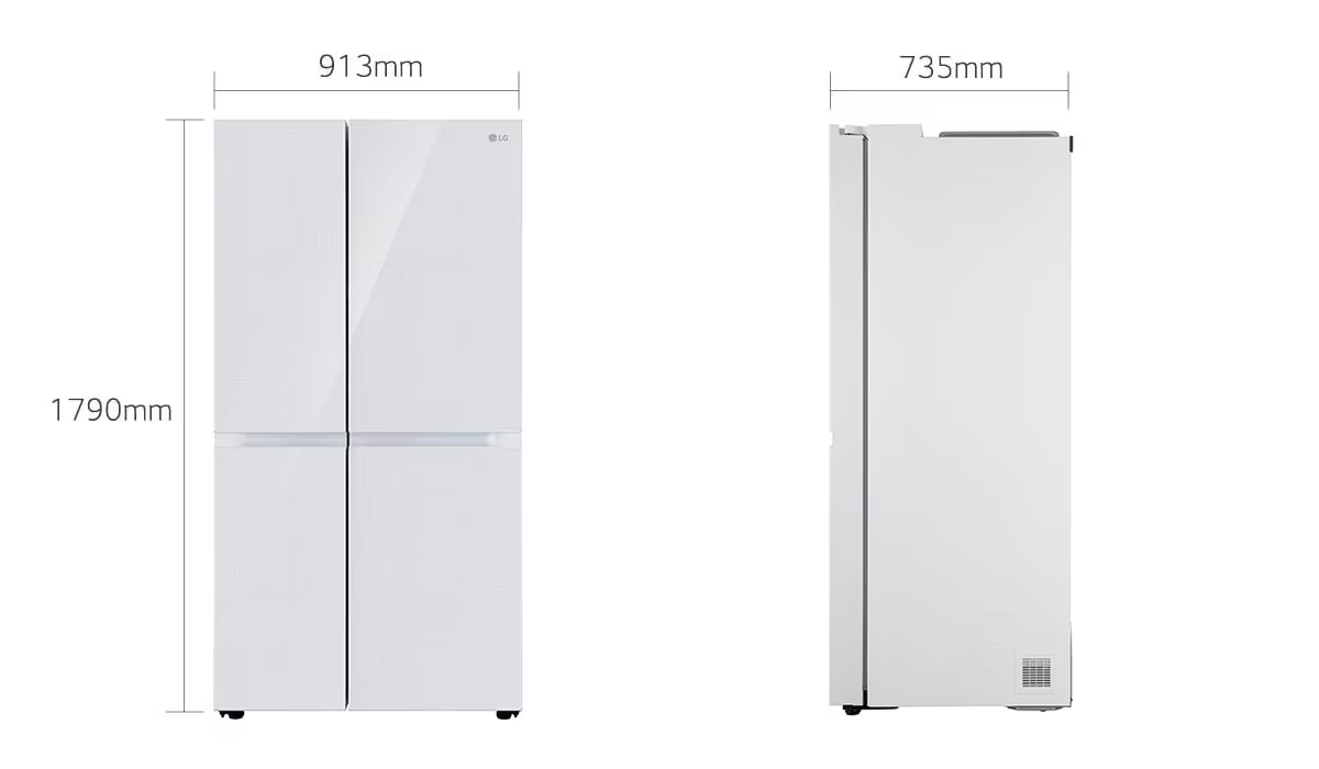 LG 650L Side by Side Refrigerator (B257DLW3) view 4