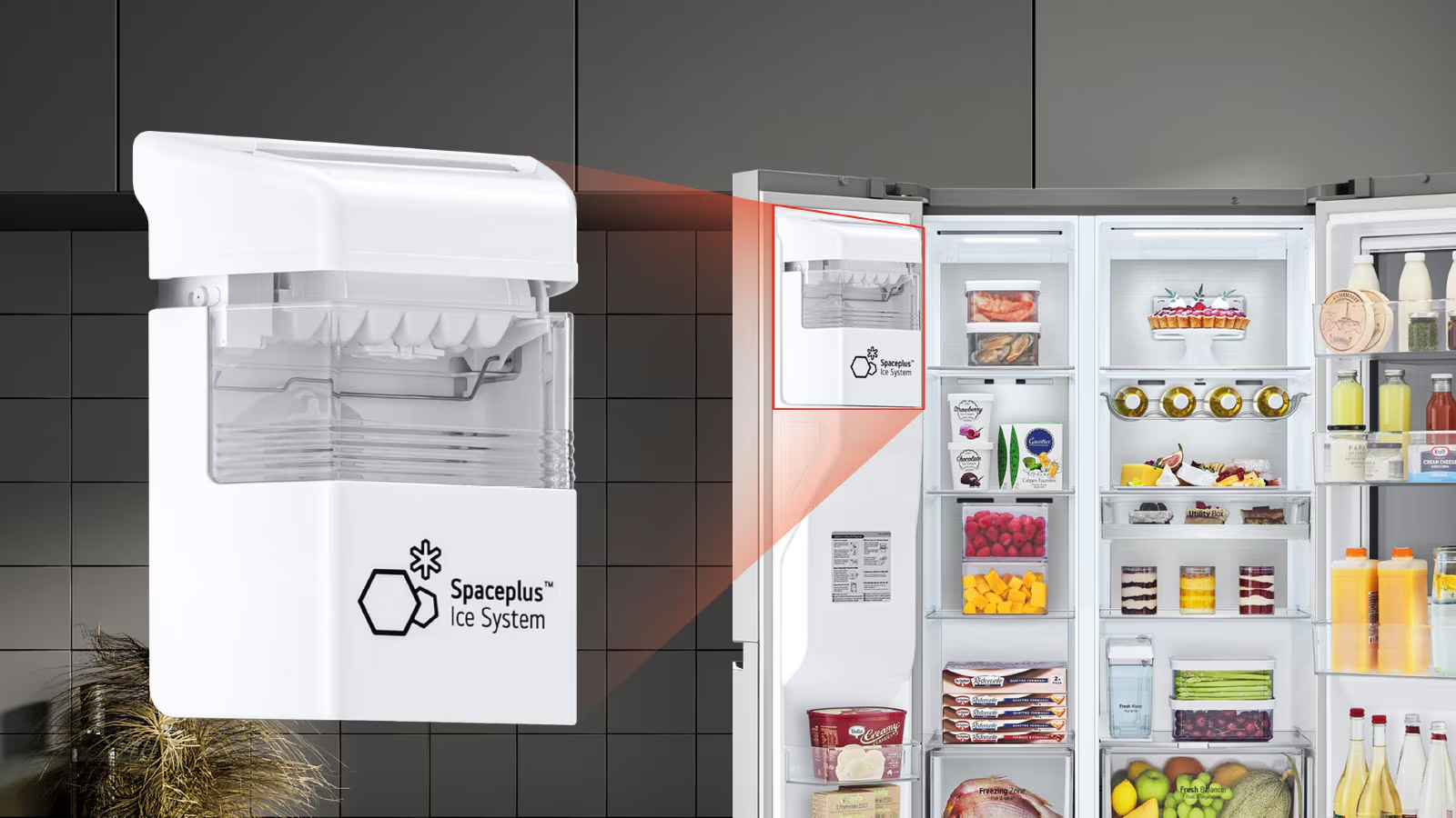 LG 630L Side by Side Refrigerator (GL-L257CMC3) view 4