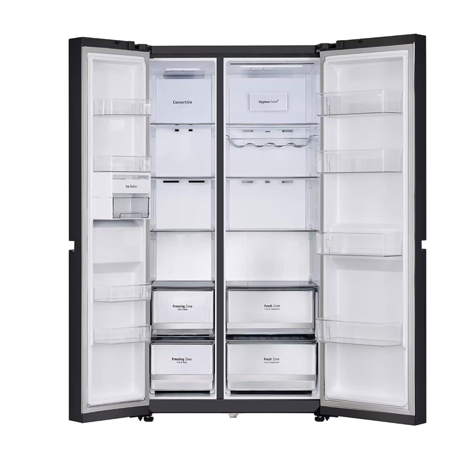LG 650 L Side by Side Refrigerator (GL-B257DBM3) view 3