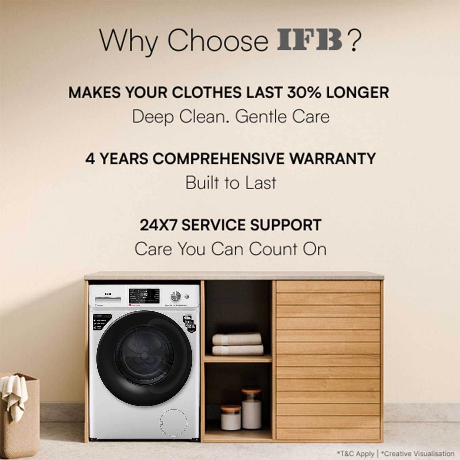 IFB 9kg Front Load Washing Machine (Executive SXN 9014K CMS) view 4
