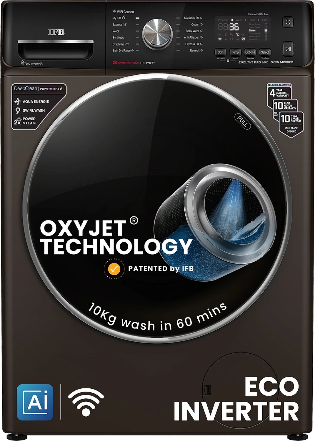 IFB 10kg Front Load Washing Machine (Executive Plus MXC 1014 SSL) view 2