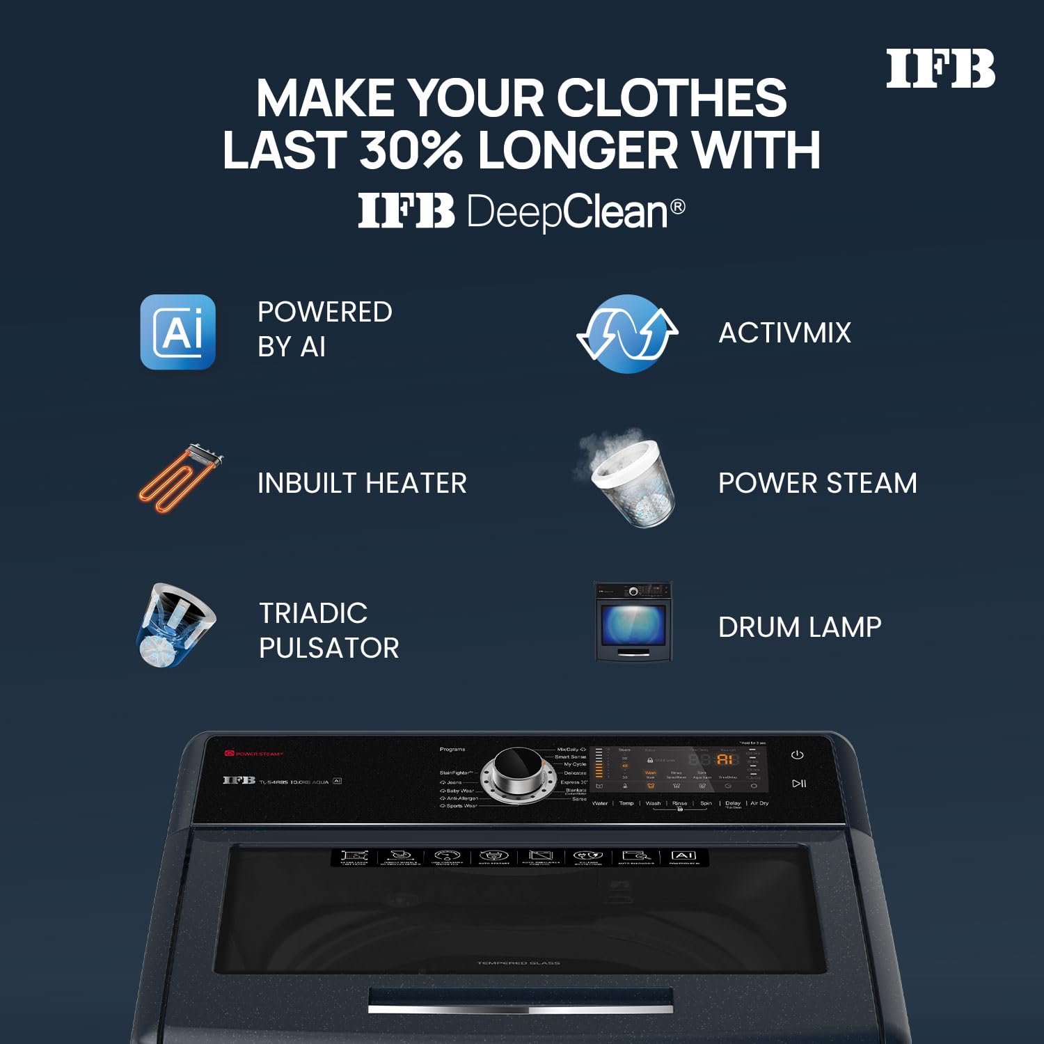 IFB 10kg Top Load Washing Machine (TL S4RBS) view 3