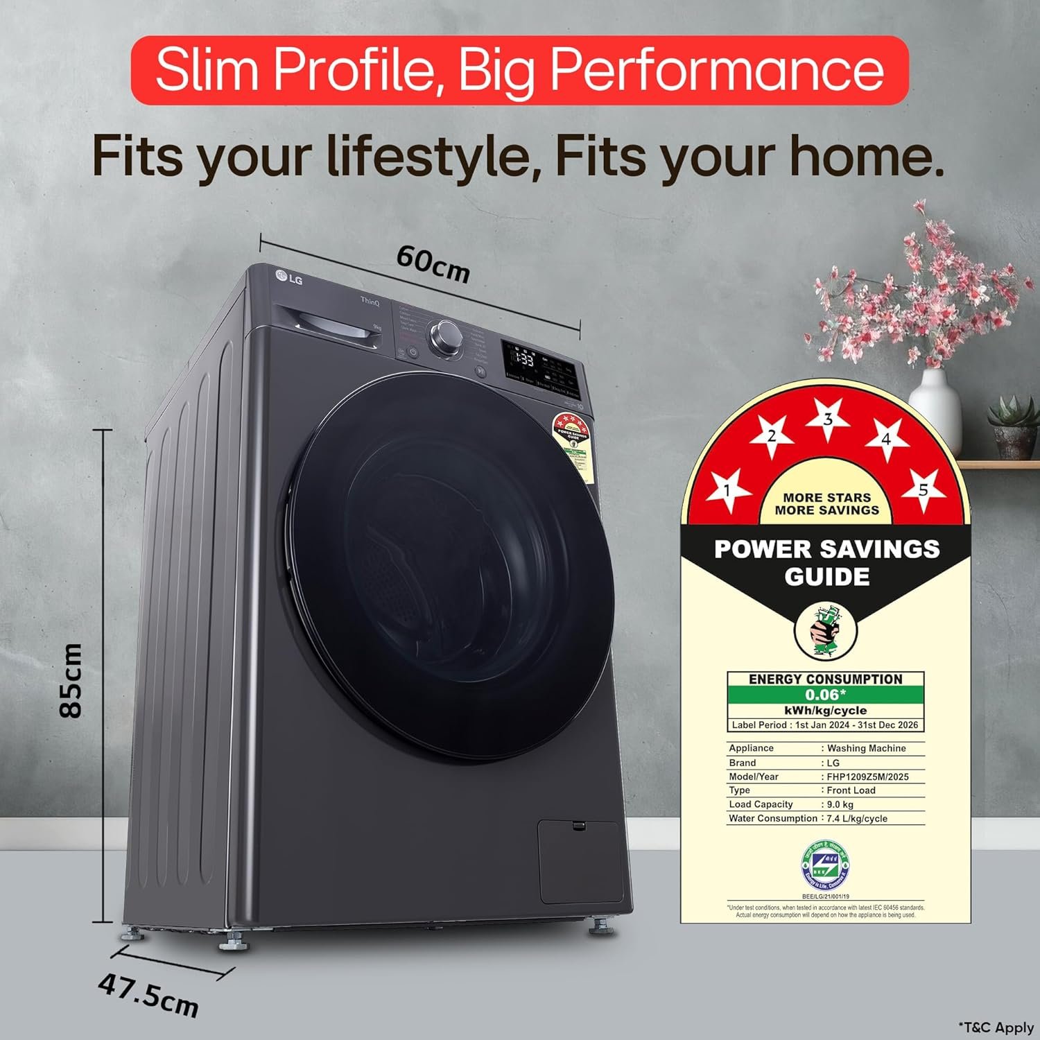 LG 8 kg Front Load (FHP1208A5M) view 5