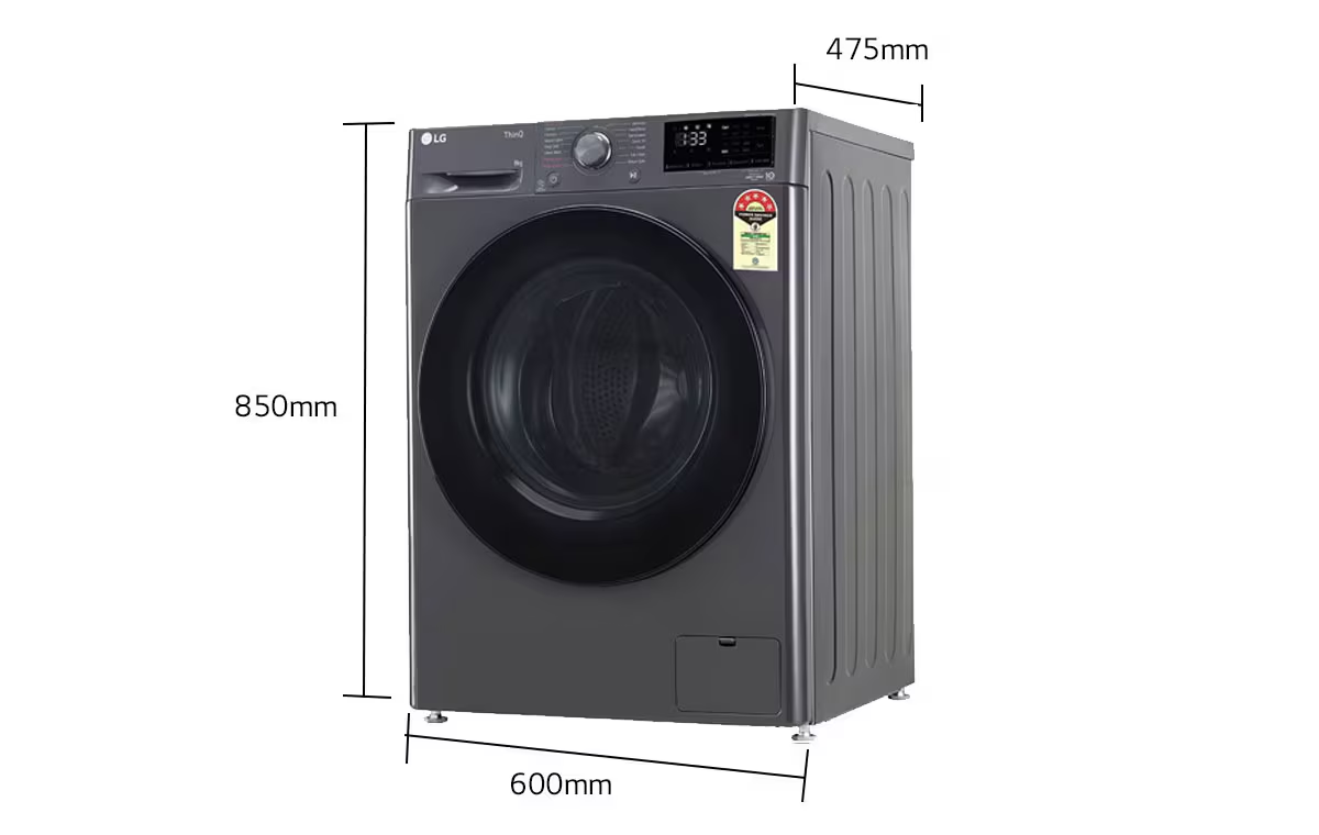 LG 8kg Front Load Washing Machine (FHP1208A5M) view 3